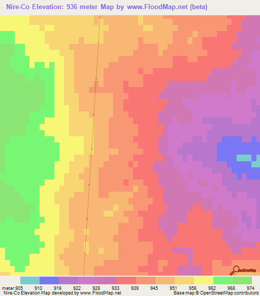 Nire-Co,Argentina Elevation Map