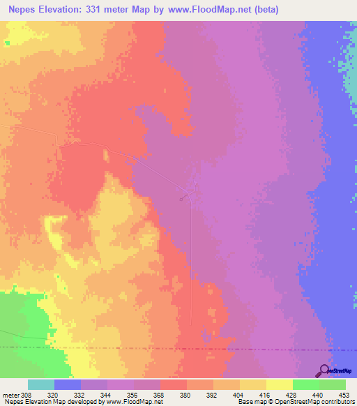 Nepes,Argentina Elevation Map