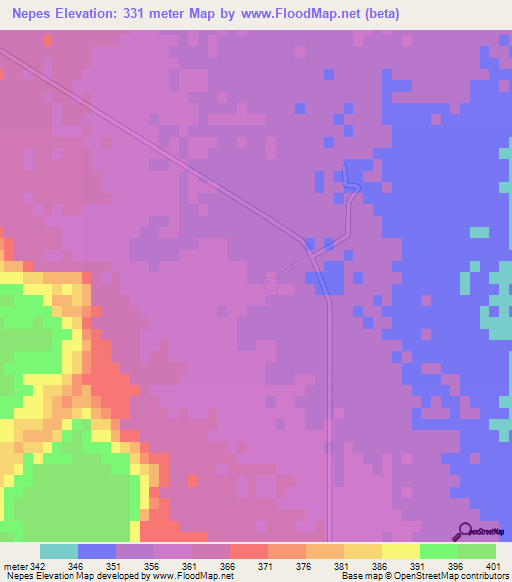 Nepes,Argentina Elevation Map