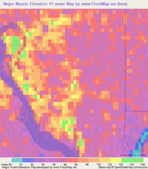 Negro Muerto,Argentina Elevation Map