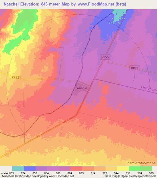 Naschel,Argentina Elevation Map