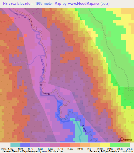 Narvaez,Argentina Elevation Map