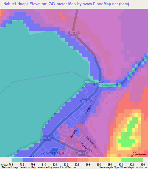 Nahuel Huapi,Argentina Elevation Map