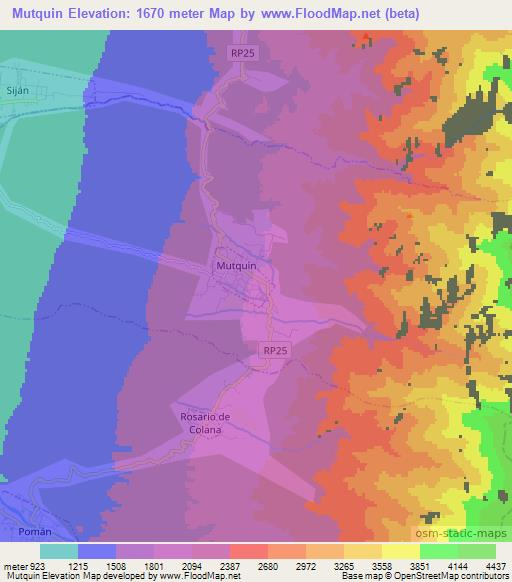 Mutquin,Argentina Elevation Map