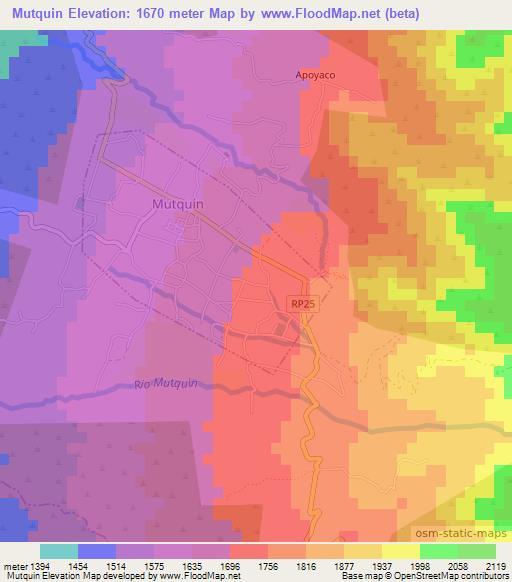 Mutquin,Argentina Elevation Map