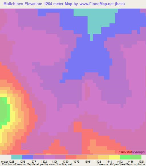 Mulichinco,Argentina Elevation Map