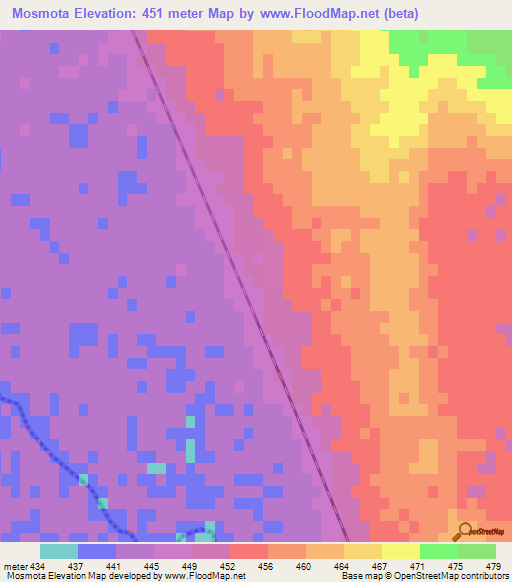 Mosmota,Argentina Elevation Map