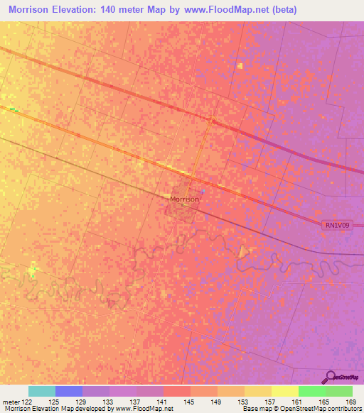 Morrison,Argentina Elevation Map