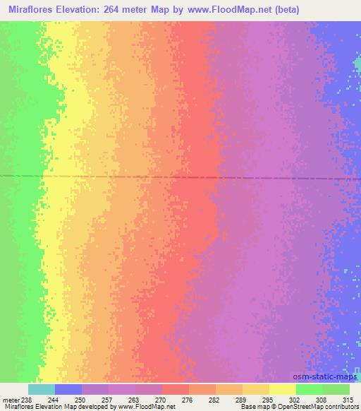 Miraflores,Argentina Elevation Map