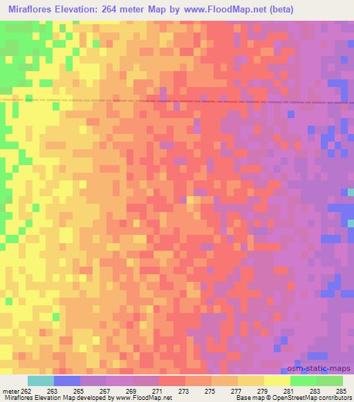 Miraflores,Argentina Elevation Map