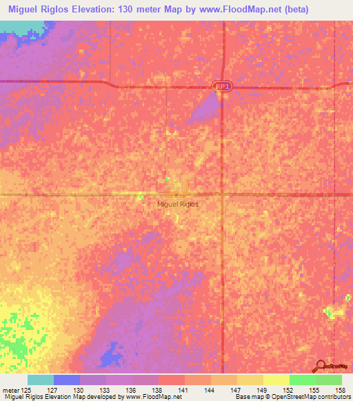 Miguel Riglos,Argentina Elevation Map