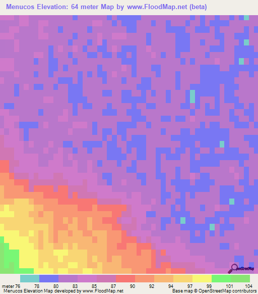 Menucos,Argentina Elevation Map