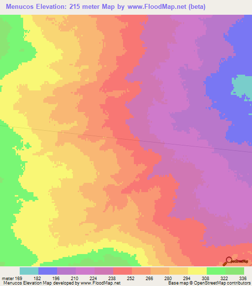 Menucos,Argentina Elevation Map