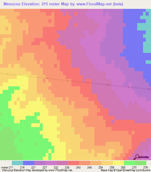 Menucos,Argentina Elevation Map