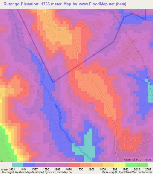 Rutongo,Rwanda Elevation Map