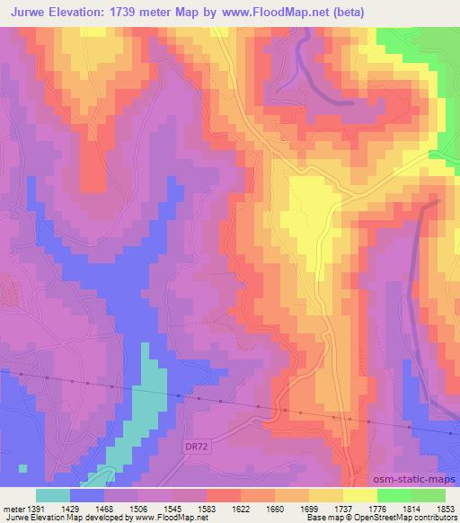 Jurwe,Rwanda Elevation Map
