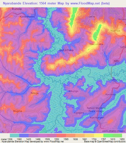 Nyarubande,Rwanda Elevation Map