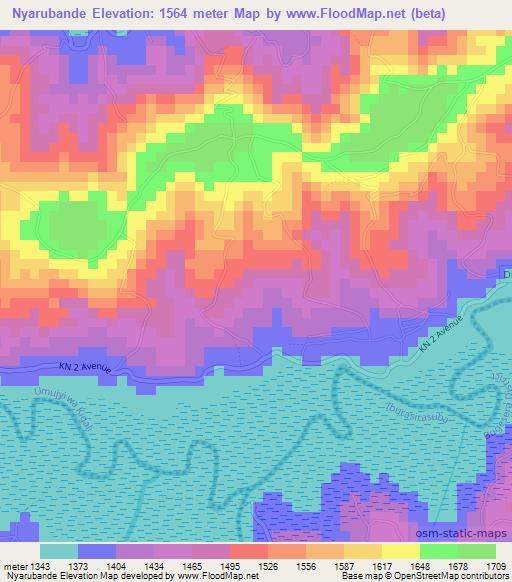 Nyarubande,Rwanda Elevation Map