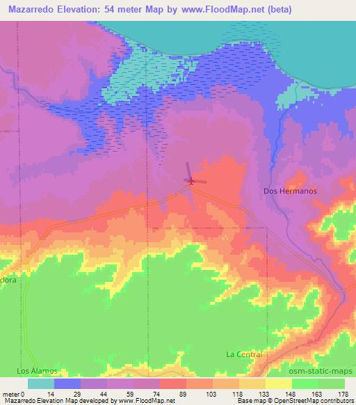 Mazarredo,Argentina Elevation Map