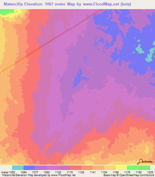 Matancilla,Argentina Elevation Map
