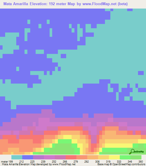 Mata Amarilla,Argentina Elevation Map