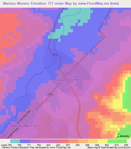 Mariano Moreno,Argentina Elevation Map