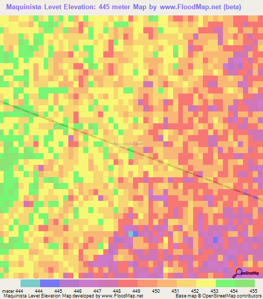 Maquinista Levet,Argentina Elevation Map