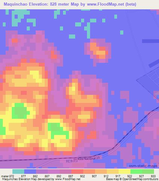 Maquinchao,Argentina Elevation Map
