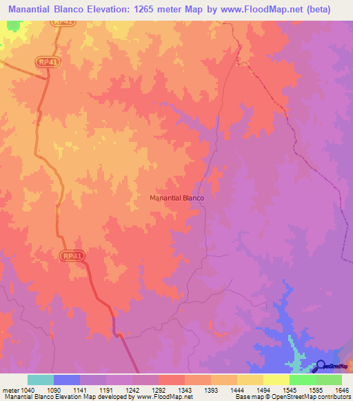Manantial Blanco,Argentina Elevation Map