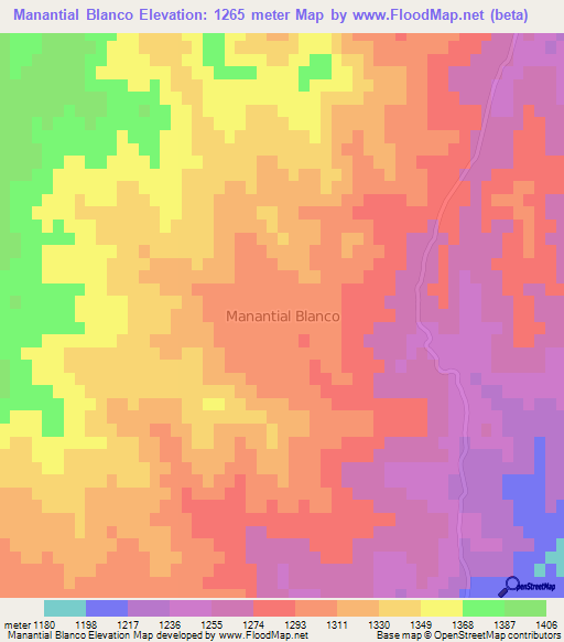 Manantial Blanco,Argentina Elevation Map