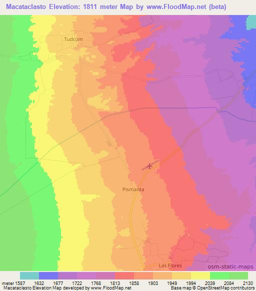 Macataclasto,Argentina Elevation Map