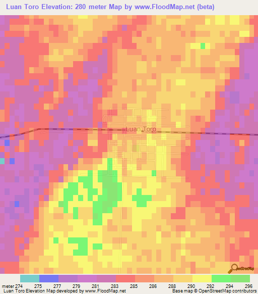 Luan Toro,Argentina Elevation Map