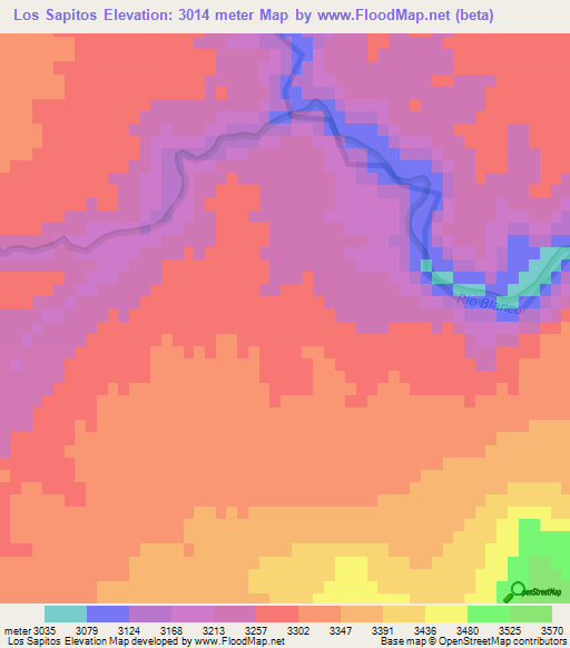 Los Sapitos,Argentina Elevation Map
