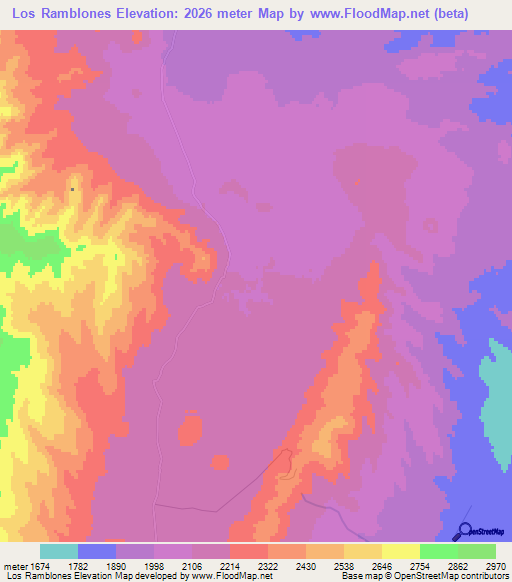 Los Ramblones,Argentina Elevation Map