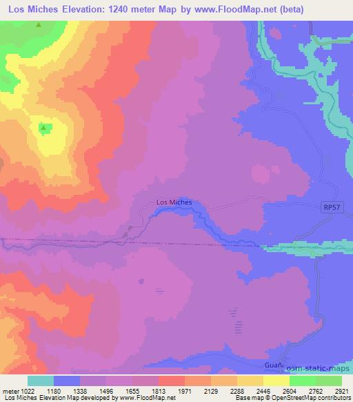 Los Miches,Argentina Elevation Map