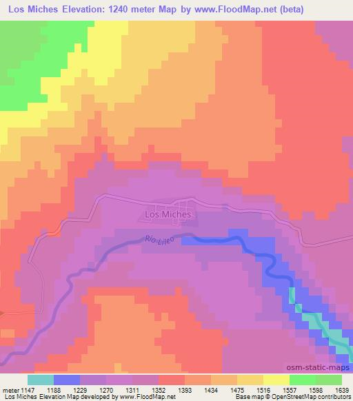 Los Miches,Argentina Elevation Map