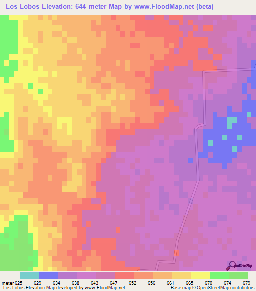 Los Lobos,Argentina Elevation Map