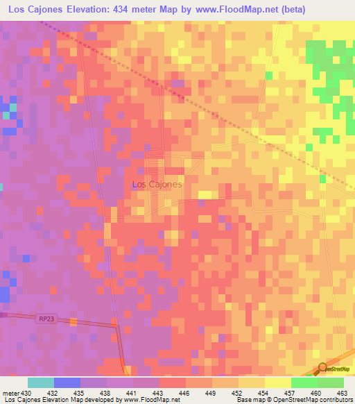 Los Cajones,Argentina Elevation Map