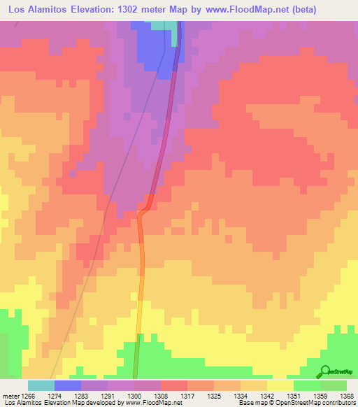 Los Alamitos,Argentina Elevation Map
