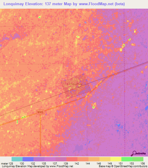 Lonquimay,Argentina Elevation Map