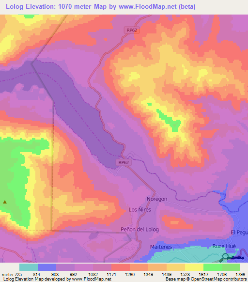 Lolog,Argentina Elevation Map