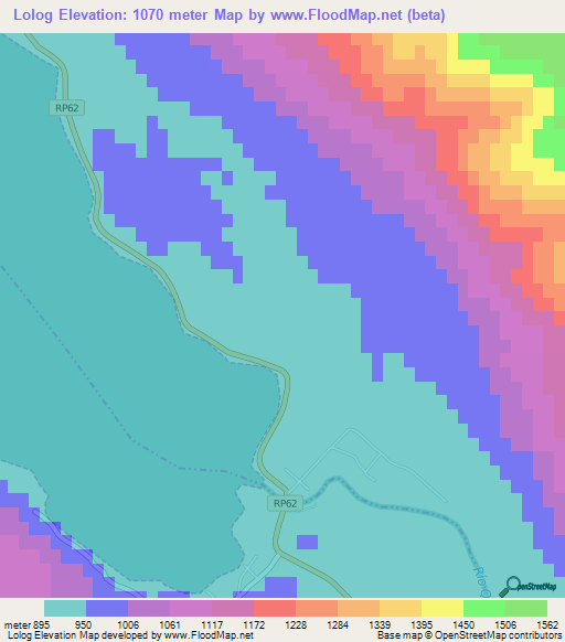 Lolog,Argentina Elevation Map