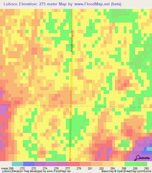 Loboco,Argentina Elevation Map