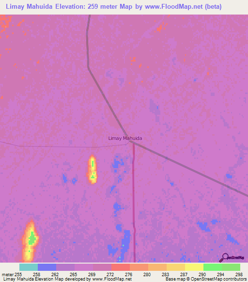 Limay Mahuida,Argentina Elevation Map