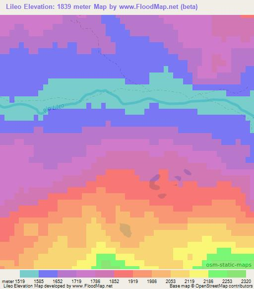 Lileo,Argentina Elevation Map
