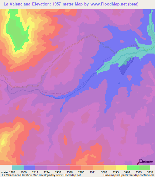 La Valenciana,Argentina Elevation Map