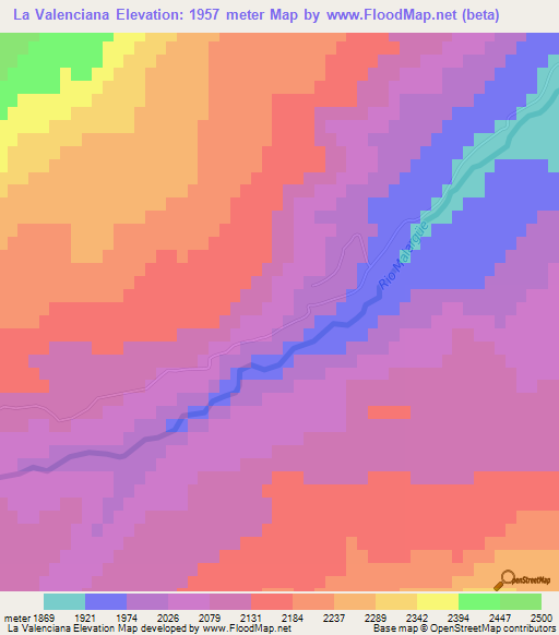 La Valenciana,Argentina Elevation Map