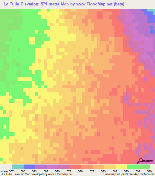 La Tulia,Argentina Elevation Map