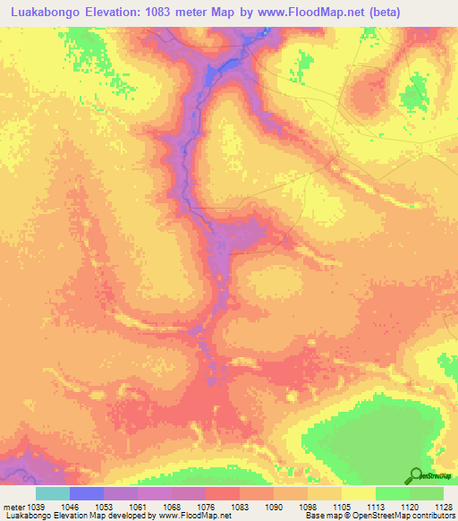 Luakabongo,Congo (Kinshasa) Elevation Map