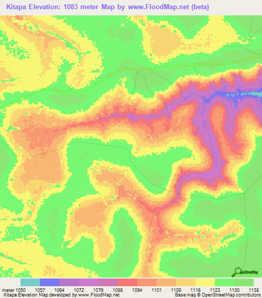 Kitapa,Congo (Kinshasa) Elevation Map